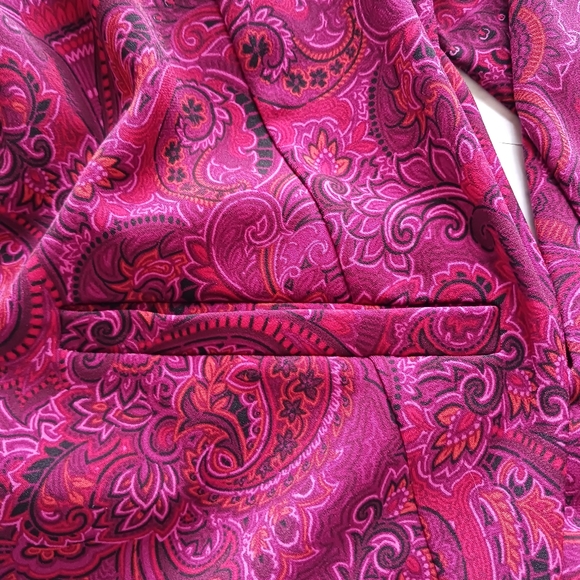 Susan Graver pink fuchsia paisley blazer business casual collar size 1x - Picture 12 of 12